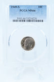 1949-S PCGS MS66 Roosevelt Dime Business Strike 10C