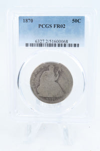 1870-P PCGS FR02 Liberty Seated Half Dollar Business Strike 50C