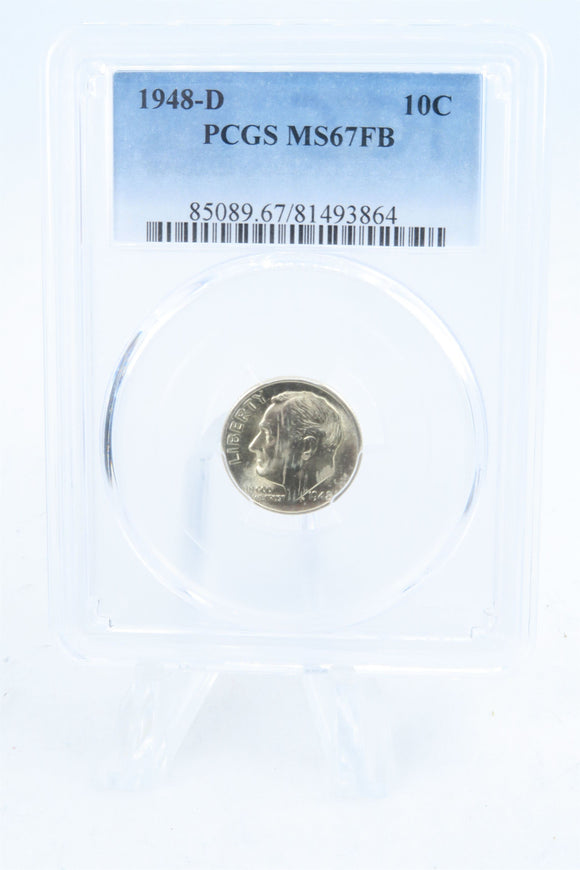 1948-D PCGS MS67FB Roosevelt Dime Business Strike 10C