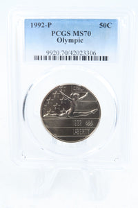 1992-P PCGS MS70 Olympic Modern Commemroative Half Dollar 50C