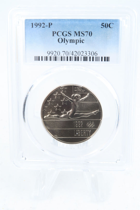 1992-P PCGS MS70 Olympic Modern Commemroative Half Dollar 50C