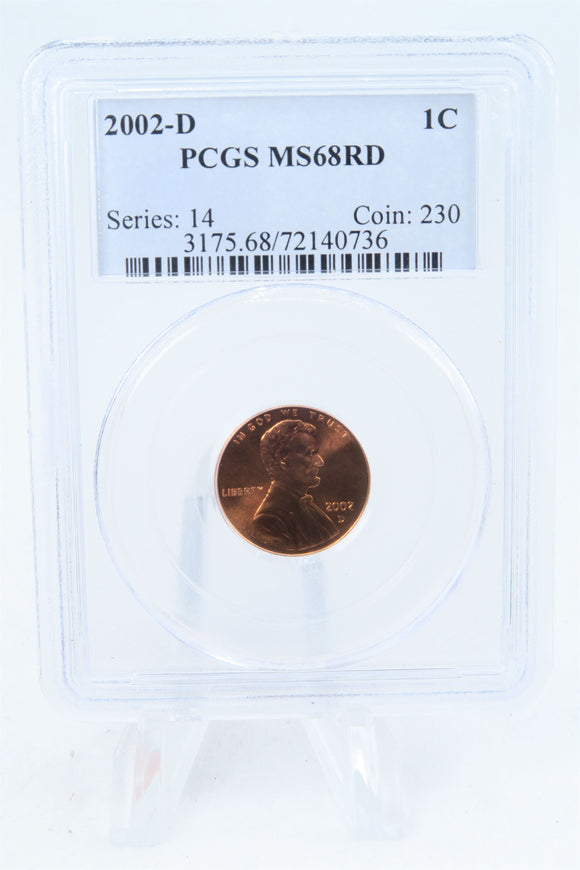 2002-D PCGS MS68RD Lincoln Memorial Cent Business Strike 1C