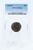 1935-D PCGS MS64 Buffalo Nickel Business Strike 5C