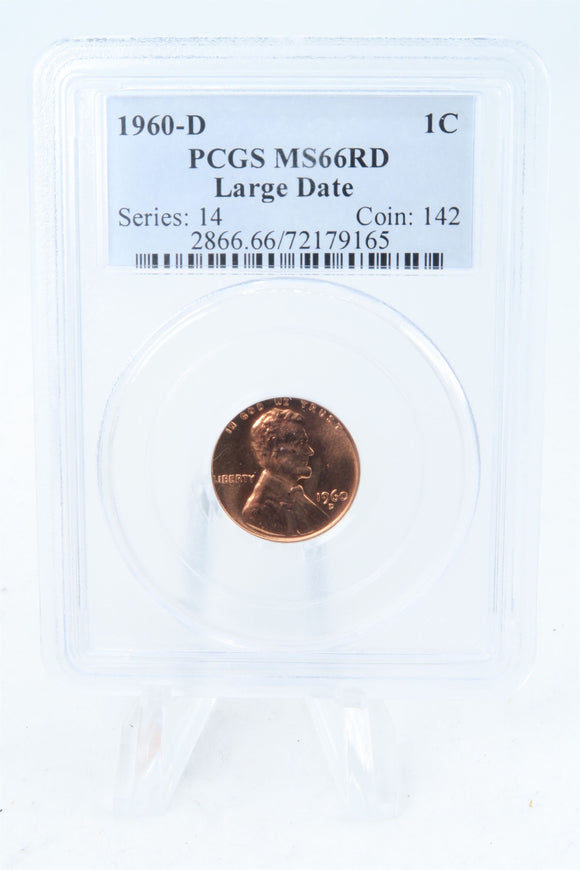 1960-D PCGS MS66RD Large Date Lincoln Memorial Cent Business Strike 1C
