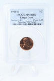 1960-D PCGS MS66RD Large Date Lincoln Memorial Cent Business Strike 1C