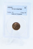 1939-D PCGS MS67RD Lincoln Wheat Cent Business Strike 1C