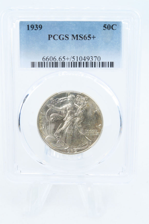 1939-P PCGS MS65+ Walking Liberty Half Dollar Business Strike 50C