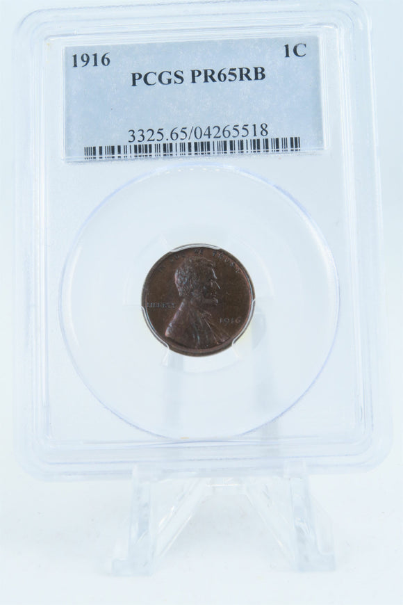 1916-P PCGS PR65RB Lincoln Wheat Cent Proof 1C