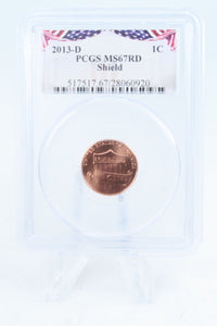 2013-D PCGS MS67RD Lincoln Shield Cent Business Strike 1C