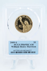 2009-S PCGS PR69DCAM William Harrison Presidential Dollar Proof