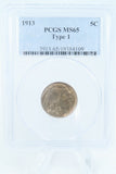 1913-P PCGS MS65 Type 1 Buffalo Nickel Business Strike 5C