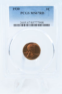 1930-P PCGS MS67RD Lincoln Wheat Cent Business Strike 1C