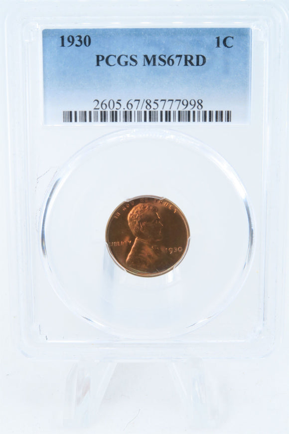 1930-P PCGS MS67RD Lincoln Wheat Cent Business Strike 1C
