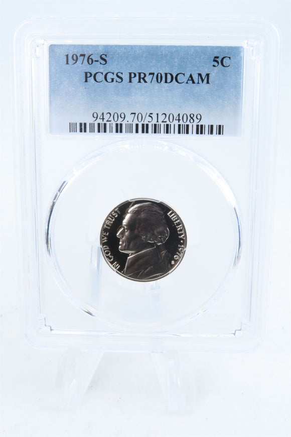 1976-S PCGS PR70DCAM Jefferson Nickel Proof 5C