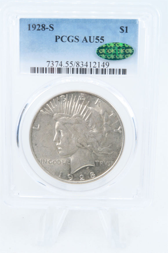1928-S PCGS AU55 Peace Dollar Business Strike