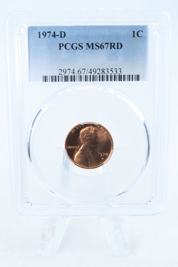 1974-D PCGS MS67RD Lincoln Memorial Cent Business Strike 1C
