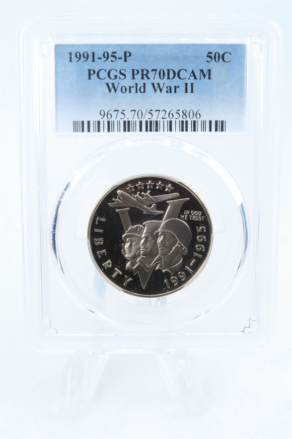 1991-95-P PCGS PR70DCAM World War II Modern Commemorative Half Dollar Proof 50C
