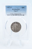 1917-D PCGS F15 Type 1 Standling Liberty Quarter Business Strike 25C