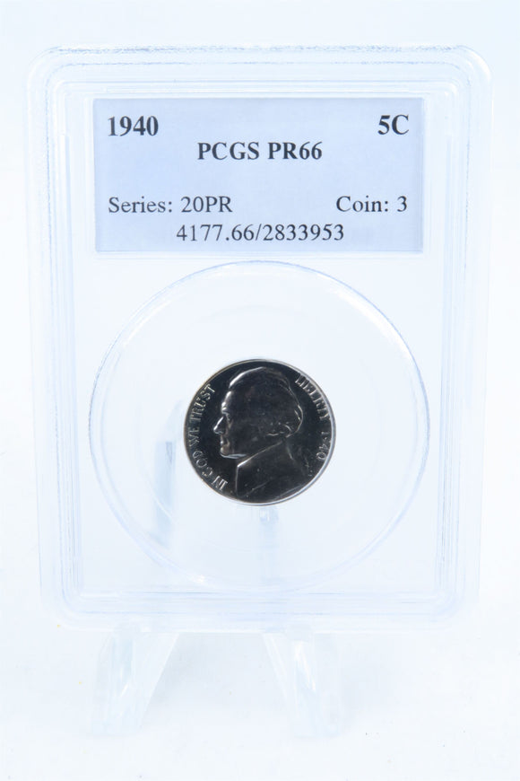 1940-P PCGS PR66 Reverse Of 1940 Jefferson Nickel Proof 5C