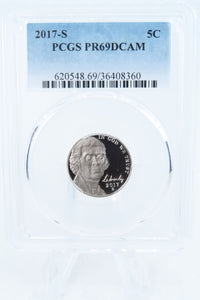 2017-S PCGS PR69DCAM Jefferson Nickel Proof 5C