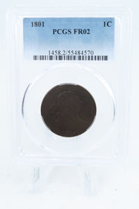 1801-P PCGS FR02BN Draped Bust Cent Business Strike 1C