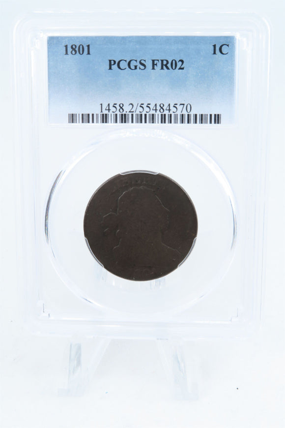 1801-P PCGS FR02BN Draped Bust Cent Business Strike 1C