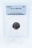1985-D PCGS MS67FB Roosevelt Dime Business Strike 10C