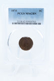 1874-P PCGS MS62BN Indian Cent Business Strike 1C
