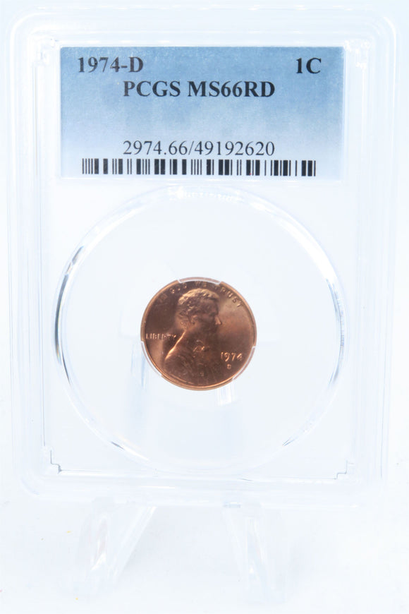 1974-D PCGS MS66RD Lincoln Memorial Cent Business Strike 1C