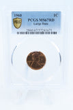 1960-P PCGS MS67RD Large Date Lincoln Memorial Cent Business Strike 1C