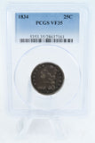 1834-P PCGS VF35 Capped Bust Quarter Business Strike 25C