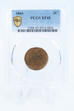 1866-P PCGS XF45BN Two (2) Cent Piece Business Strike 2C