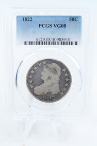 1822-P PCGS VG08 Capped Bust Half Dollar Business Strike 50C