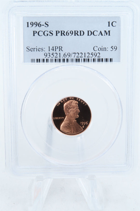 1996-S PCGS PR69DCAM Lincoln Memorial Cent Proof 1C