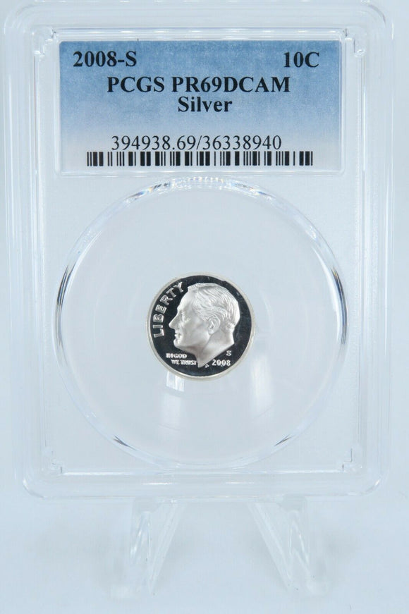 2008-S PCGS PR69DCAM Silver Roosevelt Dime Proof 10C