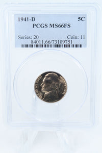 1941-D PCGS MS66FS Jefferson Nickel Full Steps Business Strike 5C