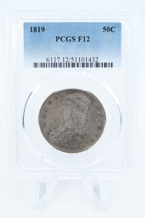 1819-P PCGS F12 Capped Bust Half Dollar Business Strike 50C