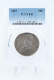 1819-P PCGS F12 Capped Bust Half Dollar Business Strike 50C