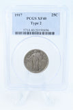 1917-P PCGS XF40 Type 2 Standling Liberty Quarter Business Strike 25C