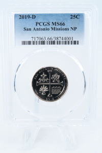 2019-D PCGS MS66 San Antonio Missions NP Quarter Business Strike 25C