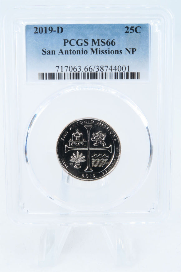 2019-D PCGS MS66 San Antonio Missions NP Quarter Business Strike 25C