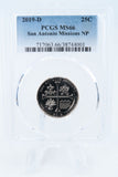 2019-D PCGS MS66 San Antonio Missions NP Quarter Business Strike 25C