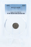 1852-P PCGS AG03 Three (3) Cent Silver Business Strike 3CS