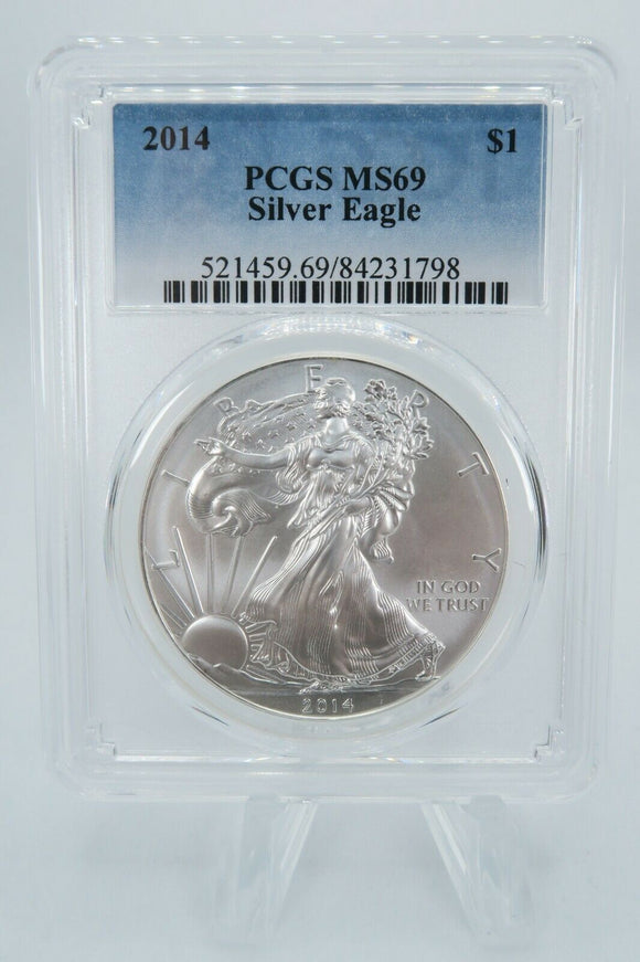 2014 PCGS MS69 American Silver Eagle Bullion Dollar Business Strike 1 oz
