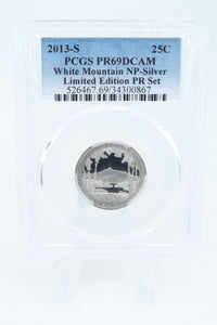 2013-S PCGS PR69DCAM Silver Limited Edition White Mountains NP Proof 25C