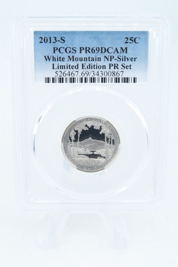 2013-S PCGS PR69DCAM Silver Limited Edition White Mountains NP Proof 25C