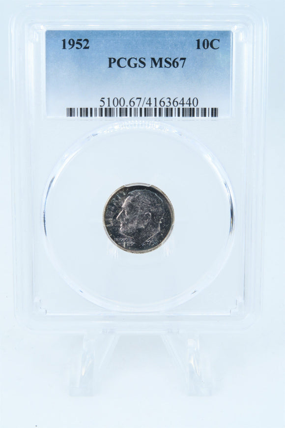 1952-P PCGS MS67 Roosevelt Dime Business Strike 10C