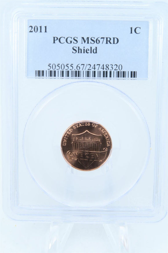 2011-P PCGS MS67RD Lincoln Shield Cent Business Strike 1C