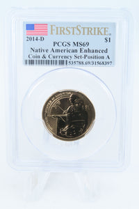 2014-D PCGS SP69 Native American Enhanced Position A Dollar