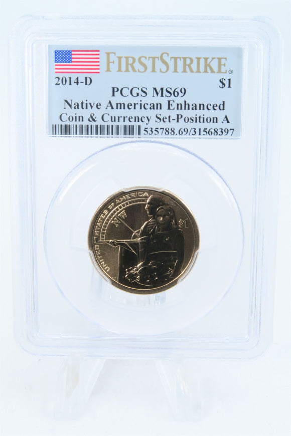 2014-D PCGS SP69 Native American Enhanced Position A Dollar